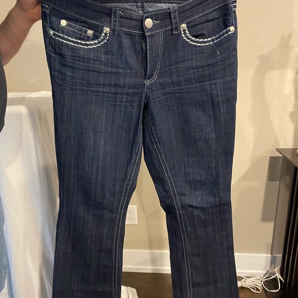 Seven Dark blue “baby boot” cut jeans, like new condition, Size 14 - Picture 2 of 4